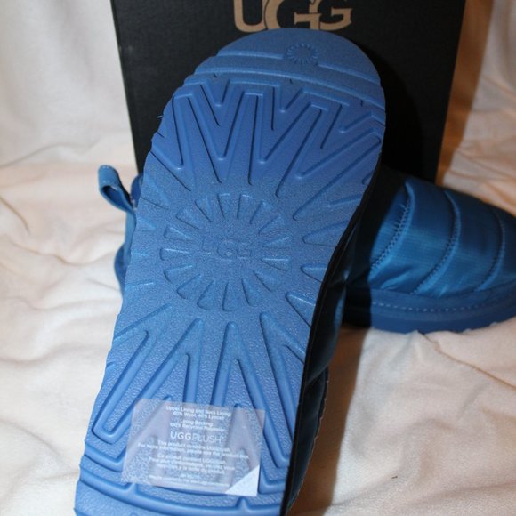 NIB MEN'S UGG TASMAN‎ PUFFER SHEARLING LINED SLIPPER SHOES ROYAL BLUE - Picture 6 of 7